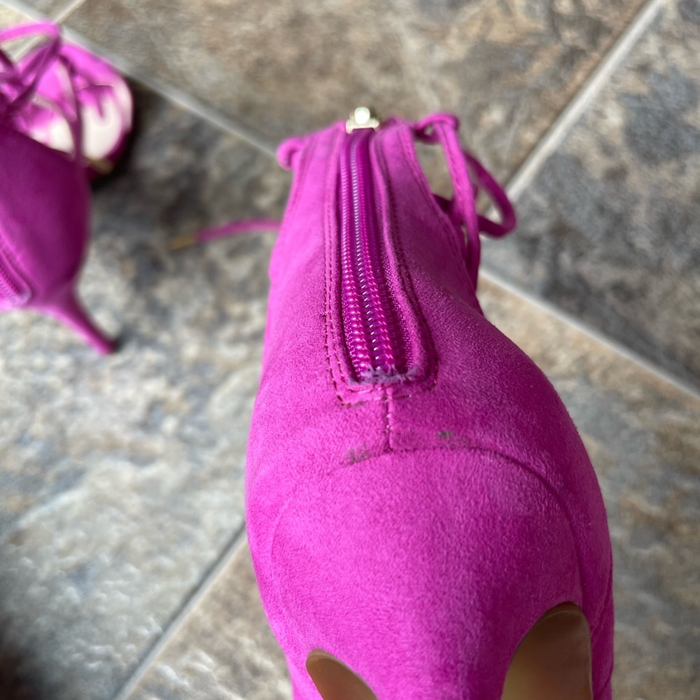 NWOT Marc Fisher Benete2 Pink Lace Up Sandal Heels- Size 8M - Picture 8 of 8